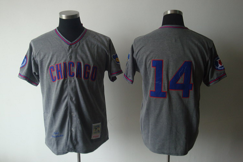 Mitchell And Ness 1968 Chicago Cubs #14 Ernie Banks Grey Stitched Throwback MLB Jersey