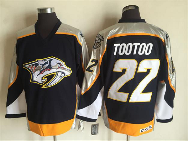 Men's Nashville Predators #22 Jordin Tootoo Navy Blue Throwback Stitched NHL Jerseys