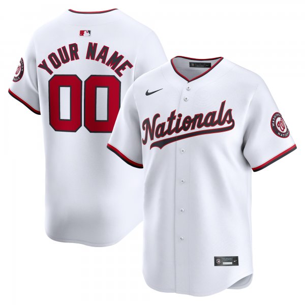 Youth Washington Nationals Nike White Home Limited Custom Jersey