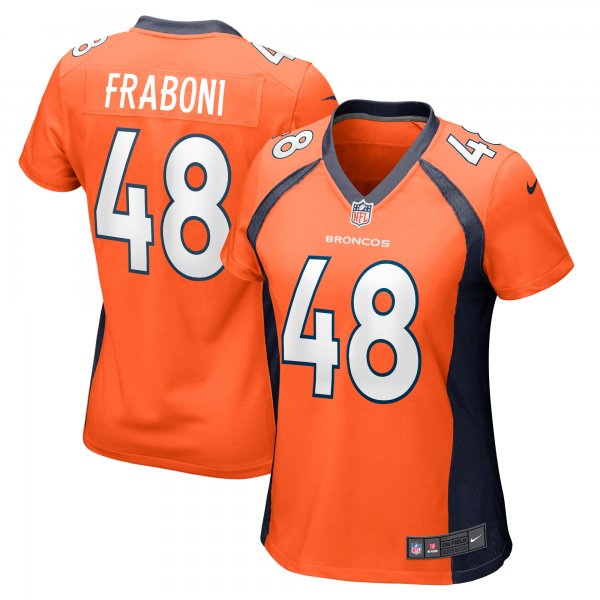 Women's Denver Broncos Mitchell Fraboni Nike  Orange Team Game Jersey