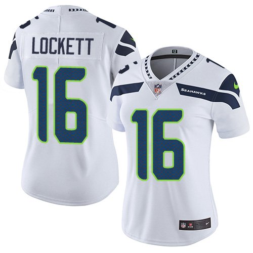 Nike Seattle Seahawks #16 Tyler Lockett White Women's Stitched NFL Vapor Untouchable Limited Jersey