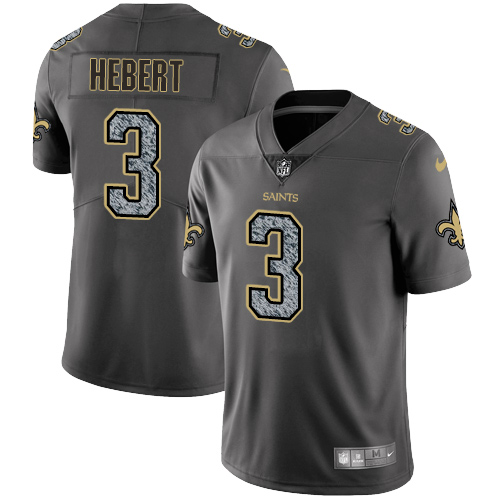 Nike New Orleans Saints #3 Bobby Hebert Gray Static Men's Stitched NFL Vapor Untouchable Limited Jersey