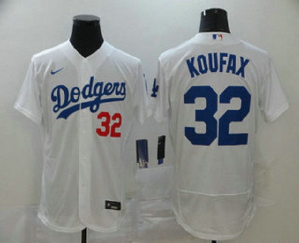 Men's Los Angeles Dodgers #32 Sandy Koufax White Stitched MLB Flex Base Nike Jersey