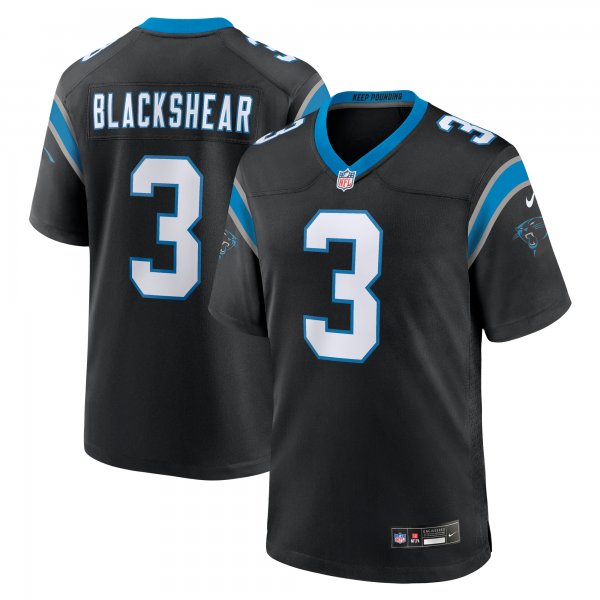 Men's Carolina Panthers Raheem Blackshear Nike Black Team Game Jersey