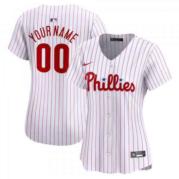 Women's Philadelphia Phillies Nike White Home Limited Custom Jersey