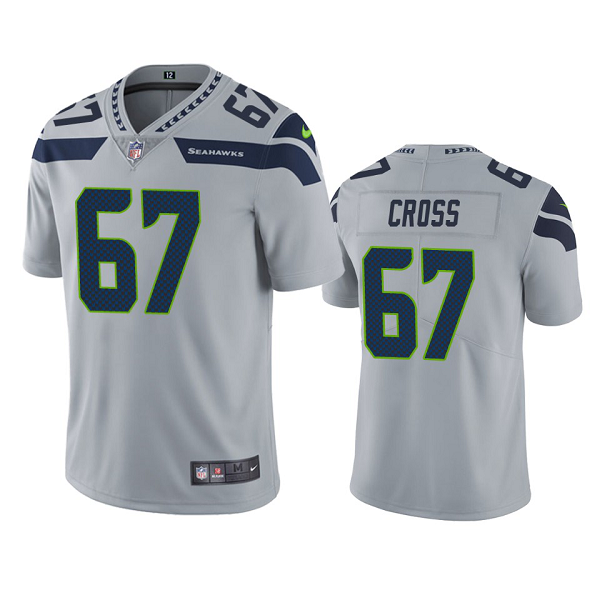 Men's Seattle Seahawks Charles Cross Gray 2022 NFL New Draft Vapor Limited Jersey