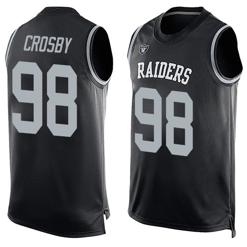 Men's Nike Las Vegas Raiders#98 Maxx Crosby Limited Black Player Name And Number Tank Top NFL Jersey