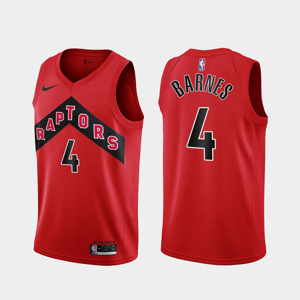 Men's Toronto Raptors #4 Scottie Barnes 2021-22 NBA Draft Red Jersey