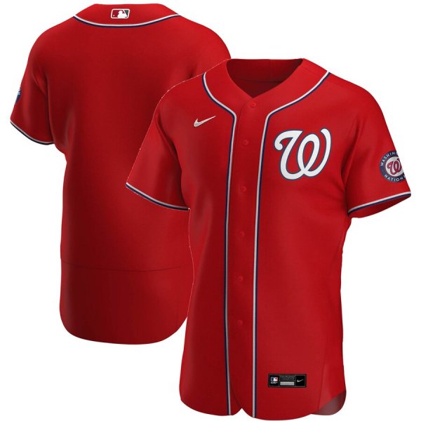 Men's Nike Washington Nationals Blank Red Alternate 2020 Team MLB Jersey