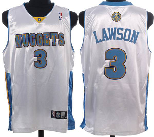 Men's Denver Nuggets #3 Ty Lawson Stitched White NBA Jersey