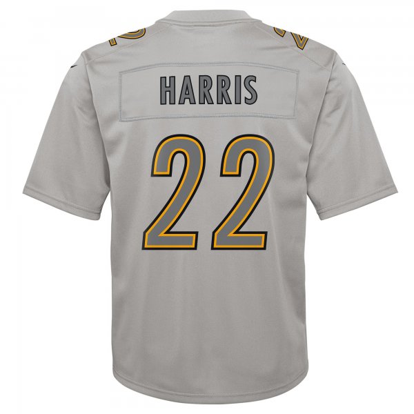 Youth Pittsburgh Steelers Najee Harris Nike Gray Atmosphere Game Jersey