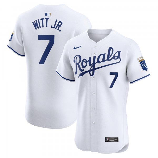 Men's Kansas City Royals Bobby Witt Jr. Nike White Home Elite Player Jersey