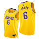 Men's Los Angeles Lakers #6 LeBron James 2021-22 75th Diamond Anniversary Gold Icon Edition NBA Jersey