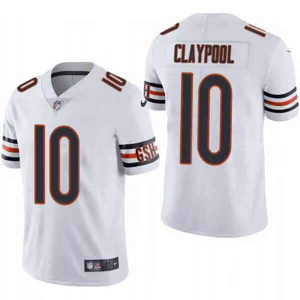 Youth Chicago Bears #10 Chase Claypool White Vapor Limited NFLJersey