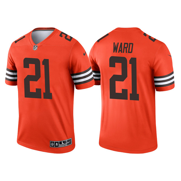 Men's Cleveland Browns #21 Denzel Ward Orange 2021 Limited NFL Jersey