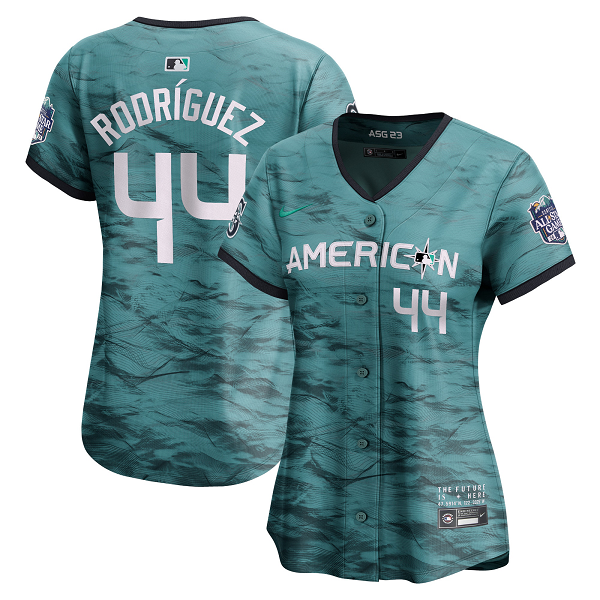 Women's American League #44 Julio Rodriguez Nike Teal 2023 MLB All-Star Game Cool Base Jersey