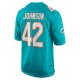 Men's Miami Dolphins Alexander Johnson Nike  Aqua  Game Jersey