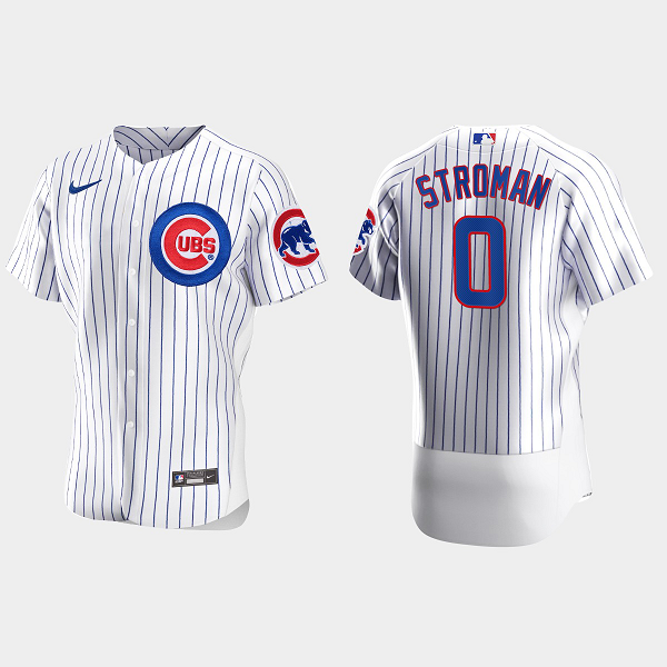 Men's Chicago Cubs #0 Marcus Stroman White Home Flex Base MLB Jersey