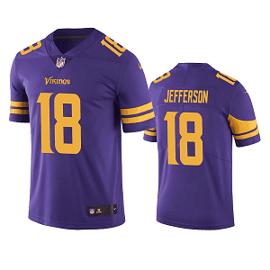 Men's Minnesota Vikings #18 Justin Jefferson Color Rush Limited Purple Jersey