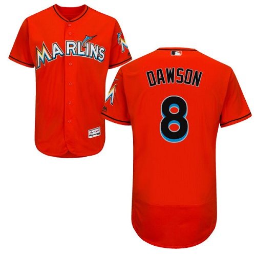 Miami Marlins #8 Andre Dawson Orange Flexbase Collection Stitched MLB Jersey