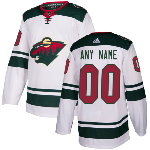 Men's Adidas Minnesota Wild White Away NHL Customized Jersey