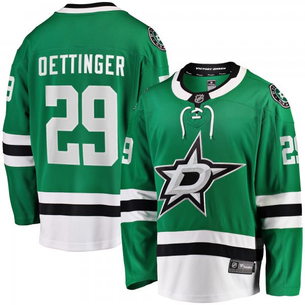 Men's Dallas Stars Jake Oettinger Fanatics Kelly Green Home Breakaway Player Jersey