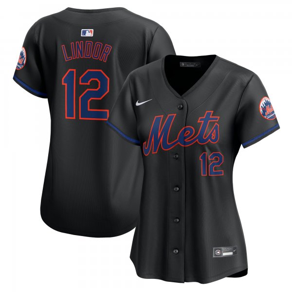 Women's New York Mets Francisco Lindor Nike Black Alternate Limited Player Jersey