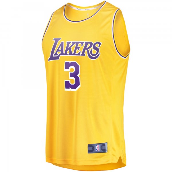 Youth Los Angeles Lakers Anthony Davis Fanatics Gold Fast Break Player Jersey - Icon Edition