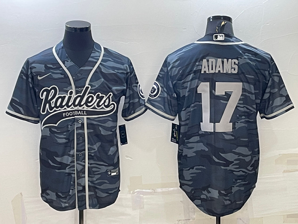 Men's Las Vegas Raiders #17 Davante Adams Camouflage Stitched Baseball Cool Base Jersey