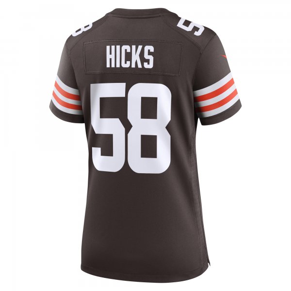 Women's Cleveland Browns Jordan Hicks Nike  Brown  Game Jersey