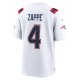 Men's New England Patriots Bailey Zappe Nike White Game Player Jersey