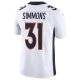 Men's Denver Broncos Justin Simmons Nike White Vapor Limited Jersey