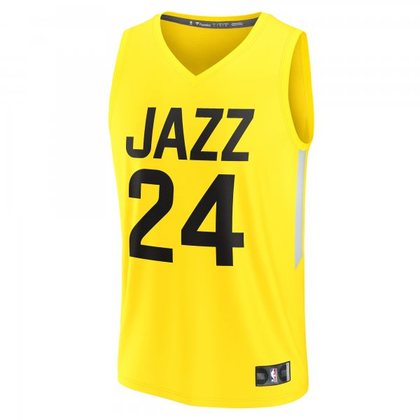 Men's Utah Jazz Walker Kessler Fanatics Yellow Fast Break Replica Player Jersey - Icon Edition