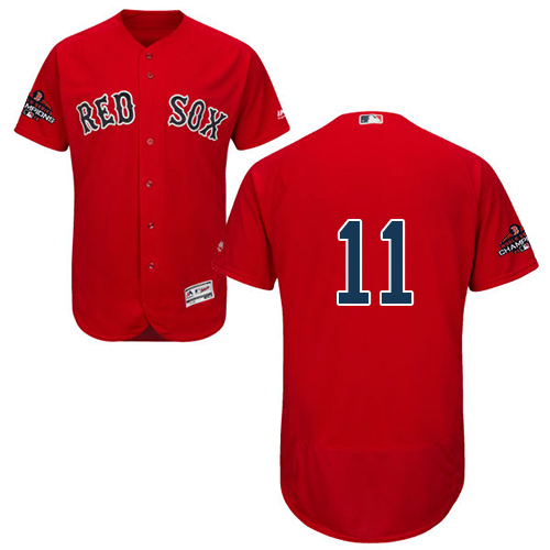 Boston Red Sox #11 Rafael Devers Red Flexbase Collection 2018 World Series Champions Stitched MLB Jersey