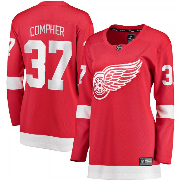 Women's Detroit Red Wings J.T. Compher Fanatics Red Home Breakaway Player Jersey