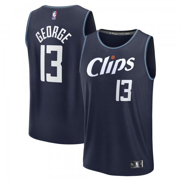 Youth LA Clippers Paul George Fanatics Navy Fast Break Jersey - City Edition