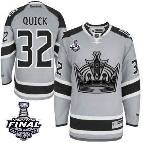 Los Angeles Kings #32 Jonathan Quick Grey 2014 Stadium Series Stanley Cup Finals Stitched NHL Jersey