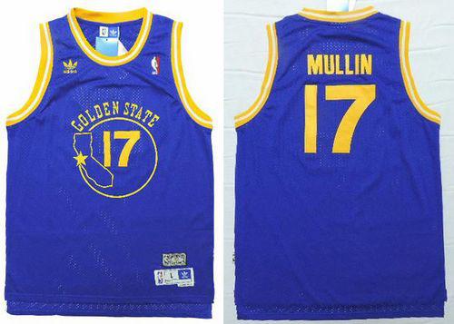 Men's Golden State Warriors #17 Chris Mullin Blue New Throwback Stitched NBA Jersey