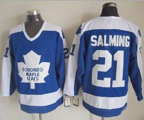 Toronto Maple Leafs #21 Borje Salming Blue/White CCM Throwback Stitched NHL Jersey