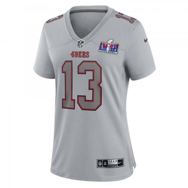 Women's San Francisco 49ers Brock Purdy Nike Gray Super Bowl LVIII Atmosphere Fashion Game Jersey