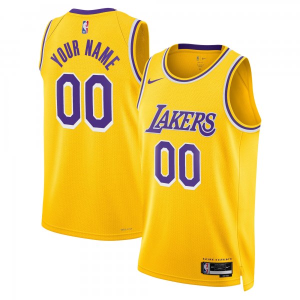 Unisex Los Angeles Lakers Nike Gold Swingman Custom Jersey - Icon Edition