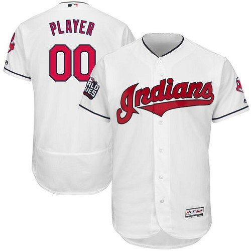 Cleveland Indians White World Series Men's Customized Flex Base MLB Jersey