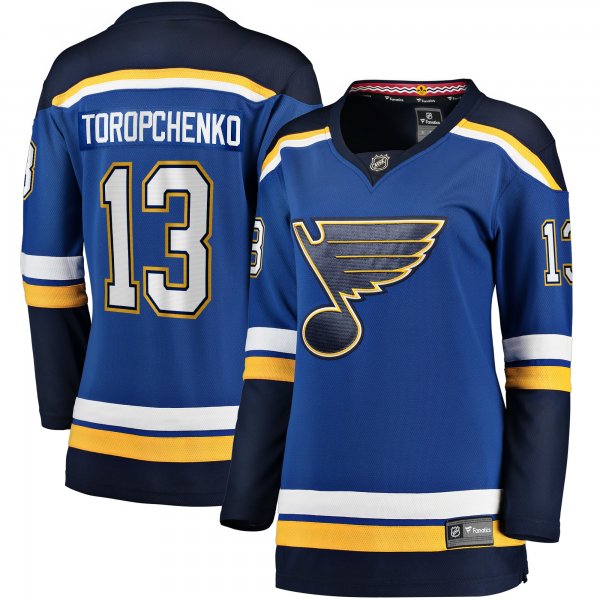 Women's St. Louis Blues Alexey Toropchenko Fanatics Blue Home Breakaway Player Jersey