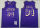 Men's Los Angeles Lakers #34 Shaquille O'neal 1996-97 Purple Hardwood Classics Soul Swingman Throwback Jersey