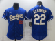 Men Los Angeles Dodgers 22 Kershaw Blue Flexbase 2021 Nike MLB Jerseys