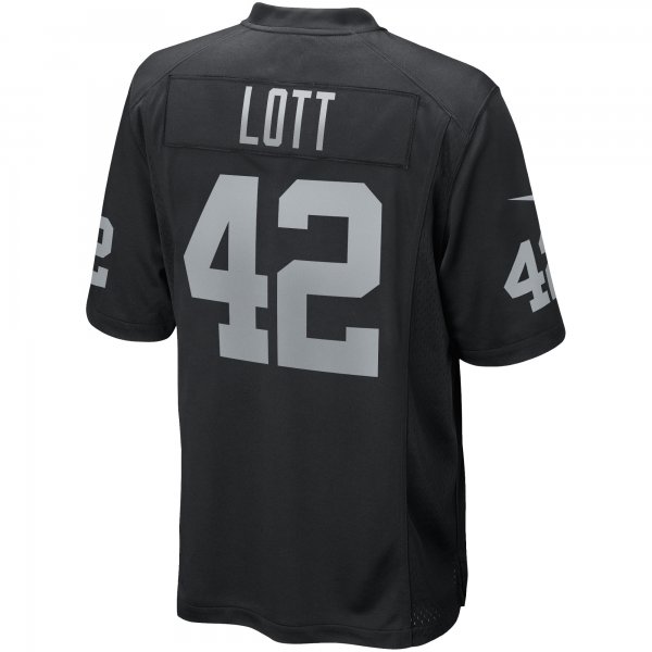 Men's Las Vegas Raiders Ronnie Lott Nike Black Game Retired Player Jersey