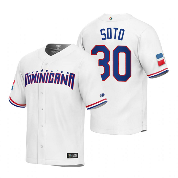 Dominican Republic Baseball Gregory Soto White 2023 World Baseball Classic Replica Jersey