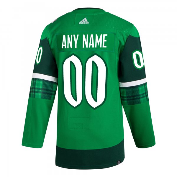 Men's Anaheim Ducks  adidas Kelly Green St. Patrick's Day Custom Jersey