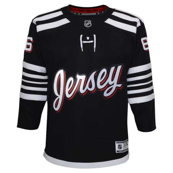 Youth New Jersey Devils Jack Hughes Black Alternate PremierÃ¨ÂÂ½Player Jersey