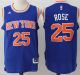 Men's New York Knicks #25 Derrick Rose Blue Stitched NBA Jersey